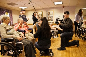 Crew filming the documentary Penelope A Theatrical Odyssey