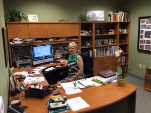 Nancy Zieman at her desk