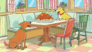 Martha-Speaks-Thanksgiving Image of Martha and a Turkey