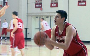 Bronson Koenig pulls up for a shot during practice