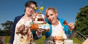 Mel Giedroyc and Sue Perkins coax the bakers through their challenges — and provide comic relief. Season 2 premieres tomorrow, Sunday, Sept. 6 at 6 p.m.